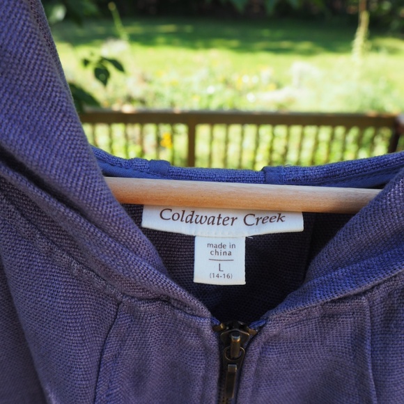 Coldwater Creek Women’s 100% Linen Jacket in Size 14, Purple - Picture 3 of 4